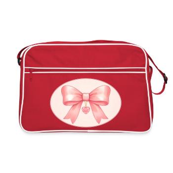Pink bow with heart pendant Bichon&Bear Studio - Retro Bag - red/white - Front