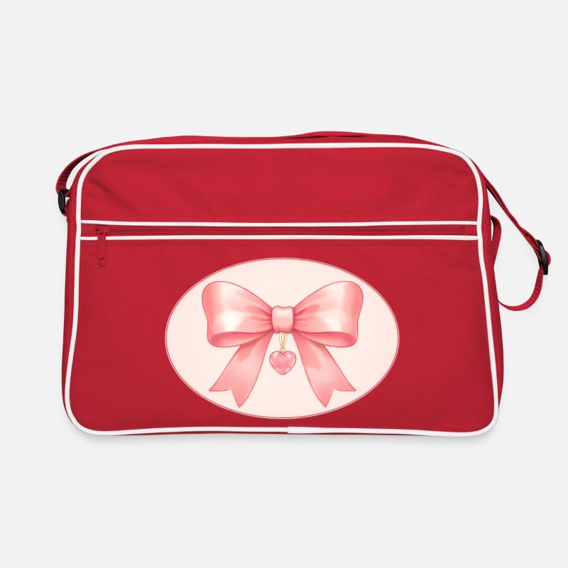Nœud rose avec pendentif en forme de cœur Bichon & Bear Studio Sac Retro