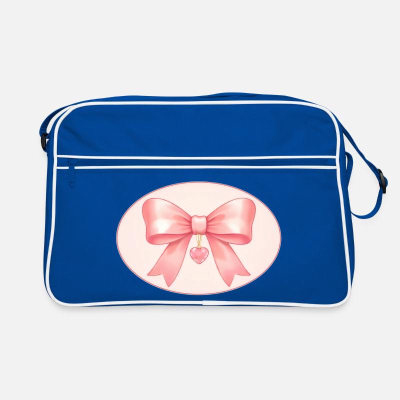 Rosa Schleife mit Herzanhänger Bichon&Bear Studio Retro Tasche