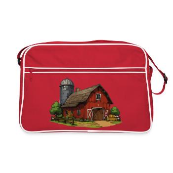 Style vintage de la grange rouge - Sac Retro - rouge/blanc - Devant