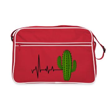Heartbeat Cactus Design - Retro Bag - red/white - Front
