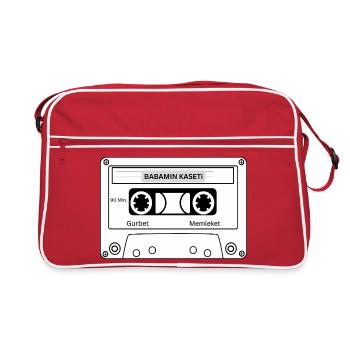 BABAMIN KASETİ | DeutschTürk Streetwear - Retro Tasche - Rot/Weiß - Vorne