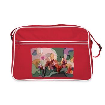 Abstract Orchids | Zen Floral Illustration - Retro Bag - red/white - Front