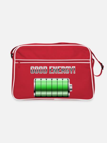 Gute Energie - Retro Tasche - Rot/Weiß