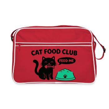 Cat Food Club Katzen Logo - Retro Tasche - Rot/Weiß - Vorne
