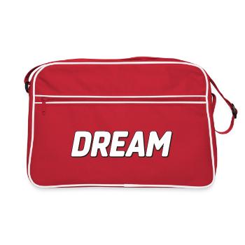 Dream Bold Typografie-Kunst - Retro Tasche - Rot/Weiß - Vorne