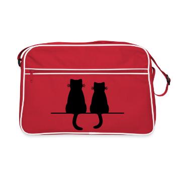 Cadeau d'amour d'amitié de chat de chats de chat - Sac Retro - rouge/blanc - Devant