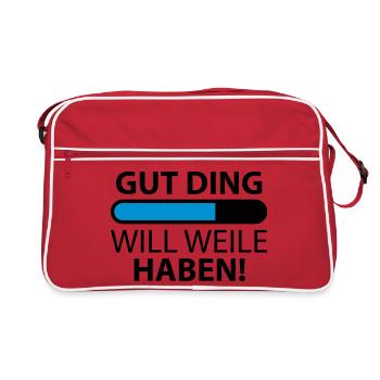 Gut Ding will Weile haben | Ladebalken - Sac Retro - rouge/blanc - Devant