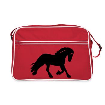 Pferd - Retro Tasche - Rot/Weiß - Vorne