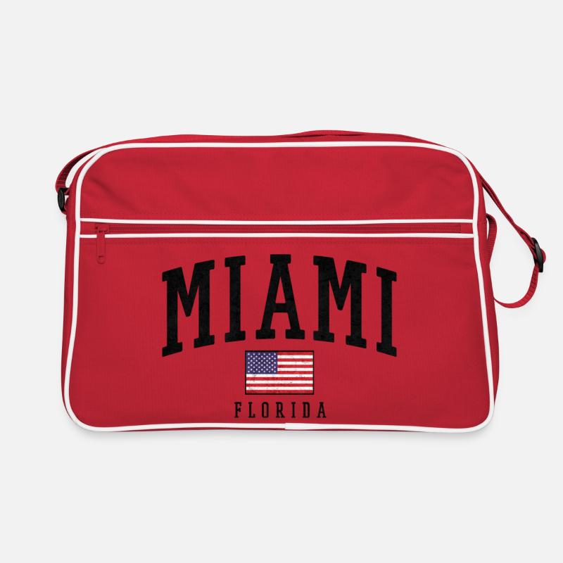 Miami Flag Distressed Typography Florida Retro Bag