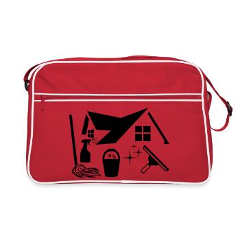 Cleaner window cleaner logo for company clothing - Retro Bag - red/white - Front