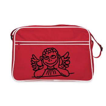Für alle Engel auf Erden, verträumt und entzückend - Retro Tasche - Rot/Weiß - Vorne