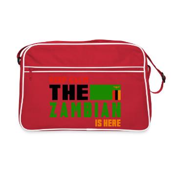 Design de drapeaux de la Zambie Keep - Sac Retro - rouge/blanc - Devant