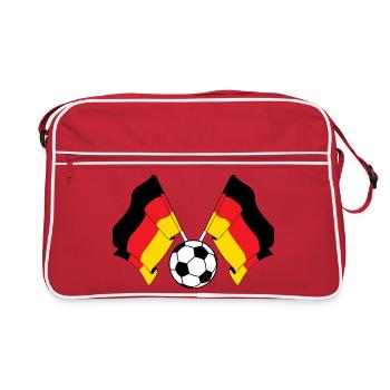 Drapeaux croisés football Allemagne - Sac Retro - rouge/blanc - Devant