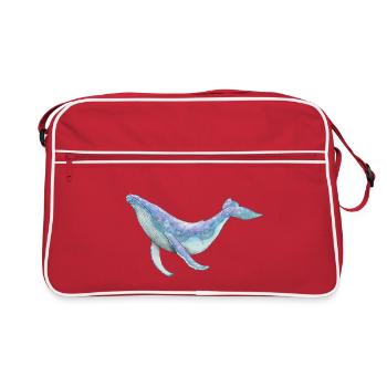Humpback whale - Retro Bag - red/white - Front