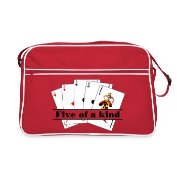 Bannière de texte cinq d’un genre - Sac Retro - rouge/blanc - Devant