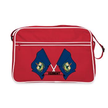 Deux drapeaux texte VERMONT - Sac Retro - rouge/blanc - Devant
