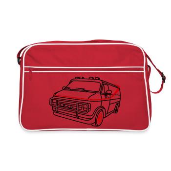 GMC Vandura : A-Team culte et rétro - Sac Retro - rouge/blanc - Devant