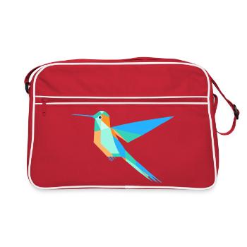 Geometric Hummingbird Prism Style - Retro Bag - red/white - Front