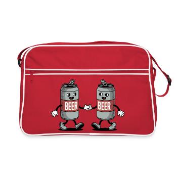 Câlin de canette de bière - T-shirt drôle - Sac Retro - rouge/blanc - Devant