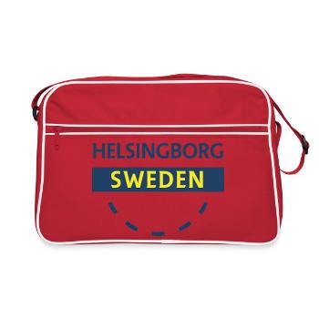 Helsingborg blue-and-yellow city sign - Retro Bag - red/white - Front