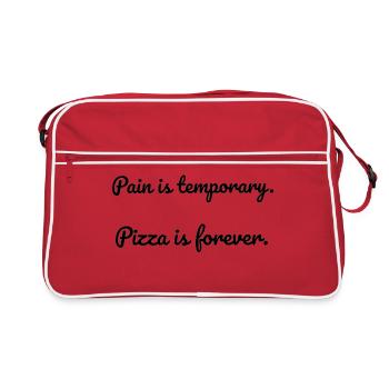 Pain is temporary; Pizza is forever - Retro Bag - red/white - Front