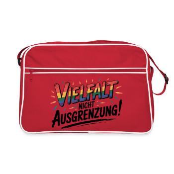 Diversité au lieu d’exclusion - Logo Cool Pride - Sac Retro - rouge/blanc - Devant