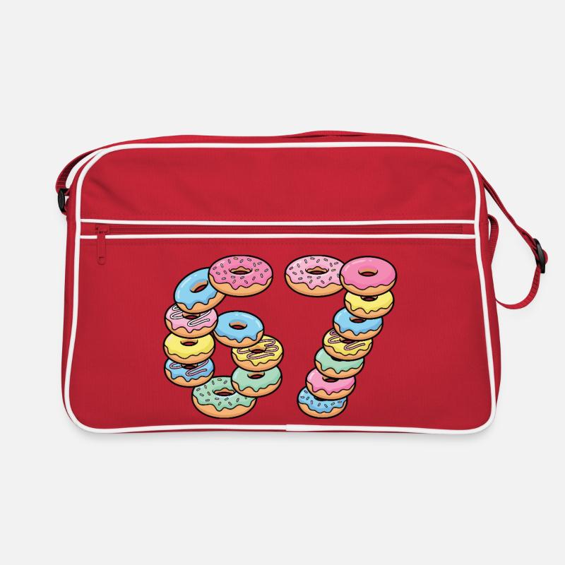 Pastel Donut Stack 67 Muster Retro Tasche