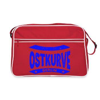 Ostkurve du stade de Berlin, sweat à capuche, chemise, casquette - Sac Retro - rouge/blanc - Devant
