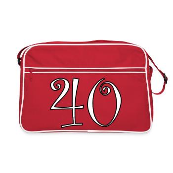 40. 40 YEARS. 40th ANNIVERSARY. 40 YEARS ANNIVERSARY. - Retro Bag - red/white - Front