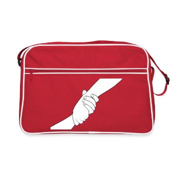 Les Mains de la Connexion - Sac Retro - rouge/blanc - Devant