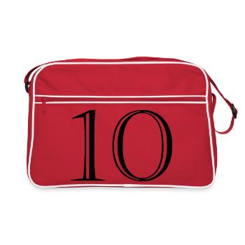 10. 10 YEARS. 10th ANNIVERSARY. 10 YEAR ANNIVERSARY. - Retro Bag - red/white - Front