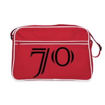 70. 70 ANS. 70e ANNIVERSAIRE. ANNIVERSAIRE 70 ANS. - Sac Retro - rouge/blanc - Devant