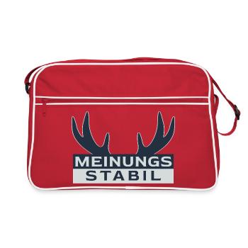 meinungsstabil Dickkopf Sturkopf Sturschädel stur - Retro Tasche - Rot/Weiß - Vorne