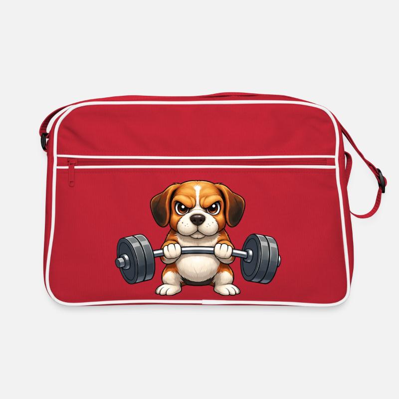 Kraftdogge Hantelheld Retro Tasche