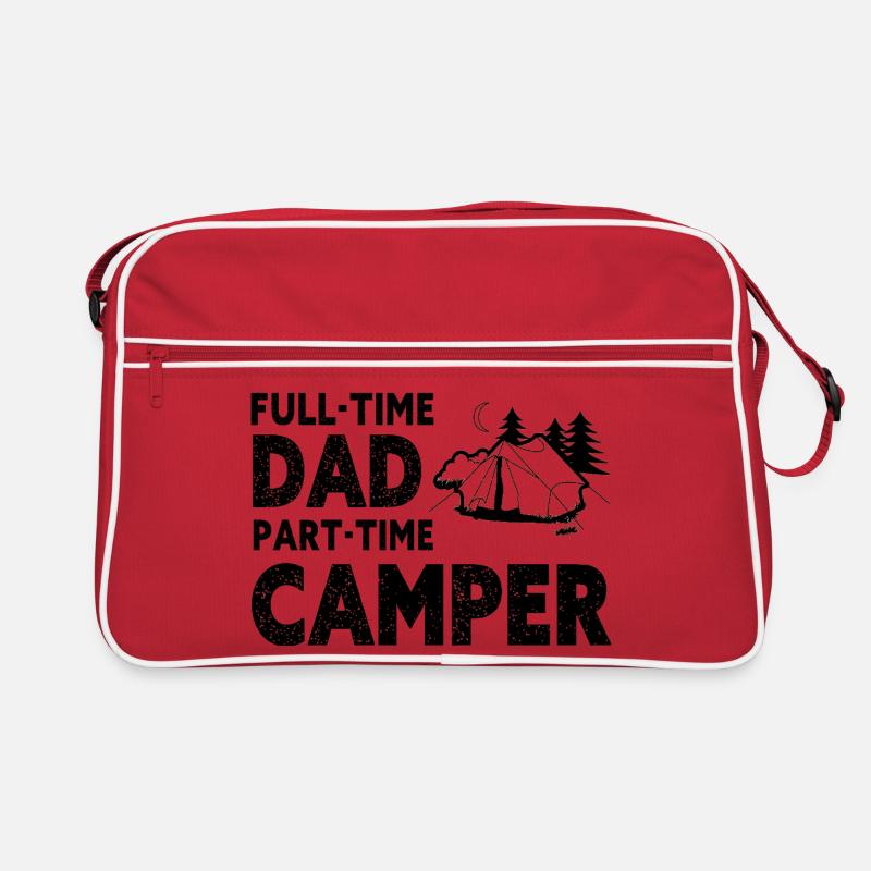 Full-Time Dad Part-Time Camper – Dad Gift - Sac Retro - rouge/blanc