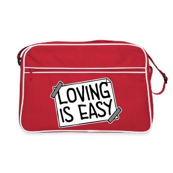 Loving Is Easy Inspirierend Romantisch Spruch Logo - Retro Tasche - Rot/Weiß - Vorne