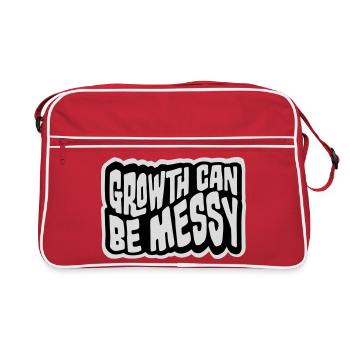 La croissance peut être compliquée Logo de citation de développement personnel - Sac Retro - rouge/blanc - Devant