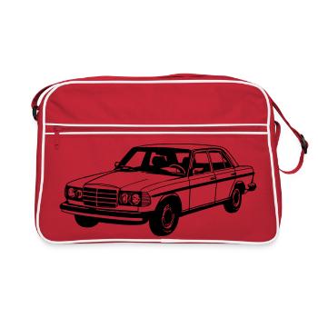 MB W123 , Youngtimer / Oldtimer ...(25) - Retro Tasche - Rot/Weiß - Vorne