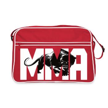 Design MMA avec un gros chat - Sac Retro - rouge/blanc - Devant