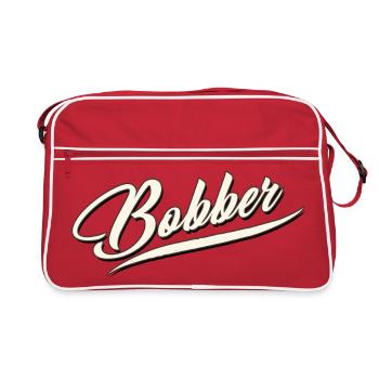 bobber chopper biker cruisen aufkleber sticker - Retro Tasche - Rot/Weiß - Vorne