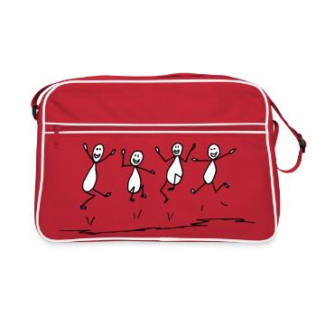 Begeisternd - Lebensfreude, die ansteckt - Retro Tasche - Rot/Weiß - Vorne