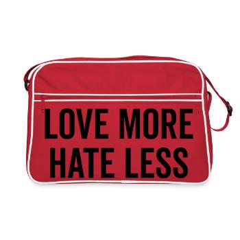 Love More Hate Less - Retro Bag - red/white - Front