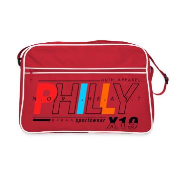 Abstract Geometric Pattern Design - Retro Bag - red/white - Front