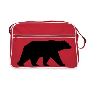 Icône de silhouette d’ours - Sac Retro - rouge/blanc - Devant
