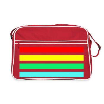 Composition rétro de rayures en arc néon - Sac Retro - rouge/blanc - Devant