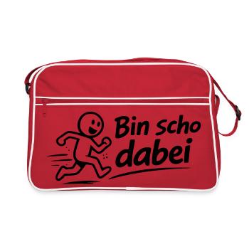 Bin scho dabei - Retro Tasche - Rot/Weiß - Vorne