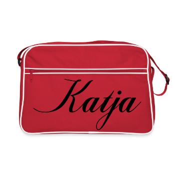 Katja Name - Retro Tasche - Rot/Weiß - Vorne