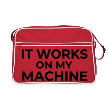 It Works on My Machine Developer Humor Design - Retro Bag - red/white - Front