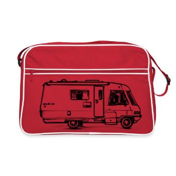 Camper - Illustration - Retro Tasche - Rot/Weiß - Vorne